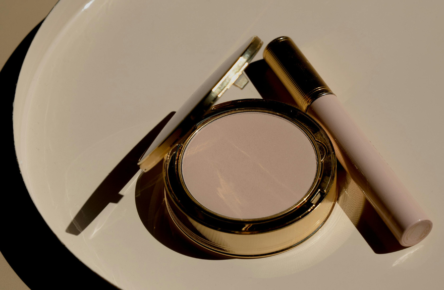 A sophisticated set of cosmetic and beauty products.