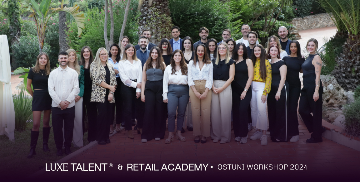 Luxe Talent and Retail Academy, family photo in Ostuni during their workshop 2024.